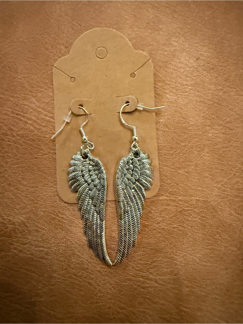Sterling Silver 925 Hooks,- Silver Angel Wing Dangle Earrings